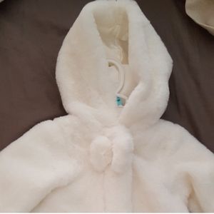 Little me faux fur coat onsie set